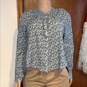 Veronica Beard Blue Floral Blouse